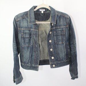 Women's Express Blue Cropped Denim Jacket Size Small